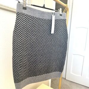 Revolve|One Grey Day Chevron Pencil Sweater Skirt Size S, NWT